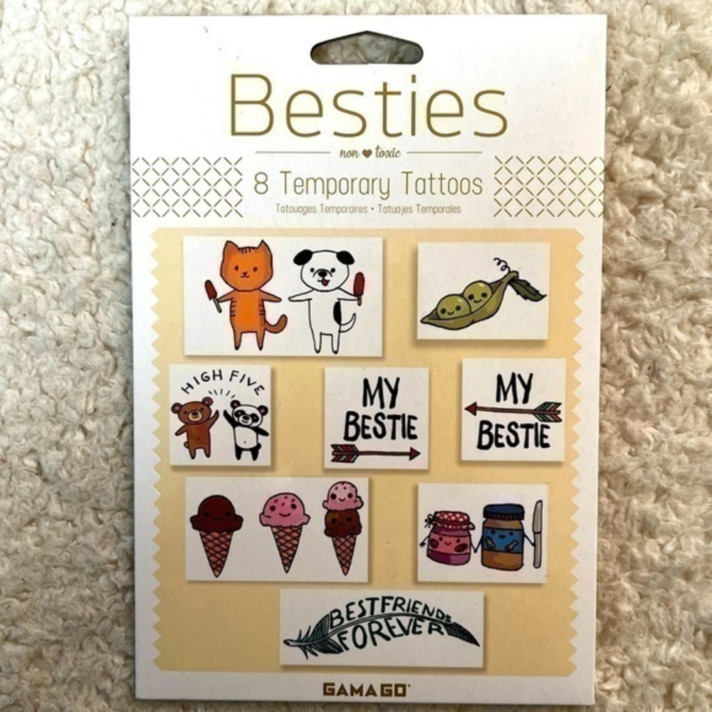 Gamago "Besties" Temporary Non-Toxic Tattoos